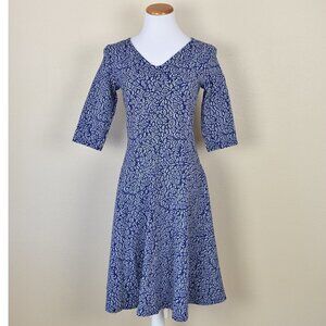 Leota Jacquard Printed Fit and Flare Dress